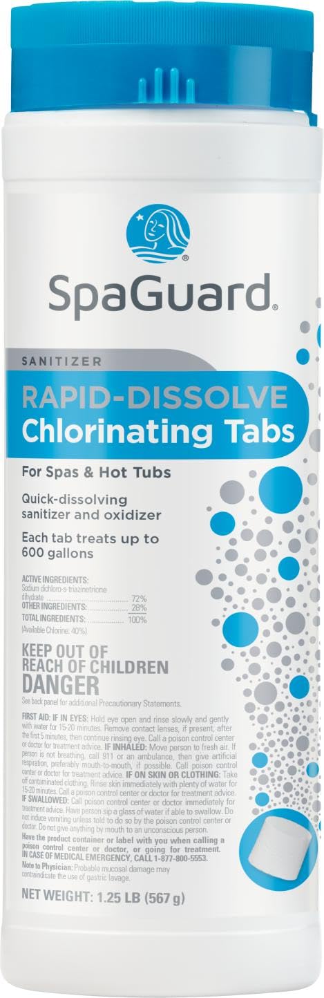 SpaGuard Rapid-Dissolve Chlorinating Tabs for Spas & Hot Tubs, 1.25 lb