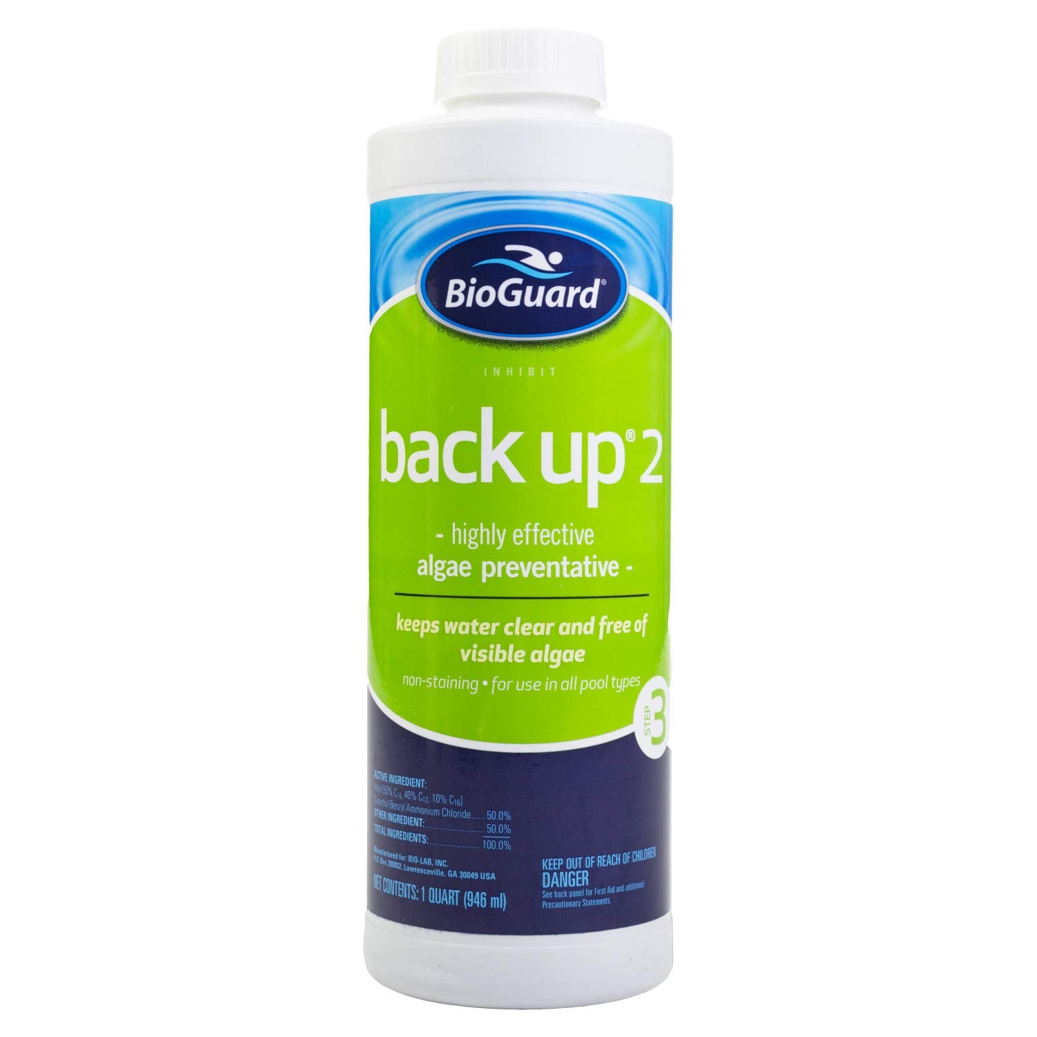 BioGuard Back Up 2 Algae Preventative, 1 Quart, Single Pack