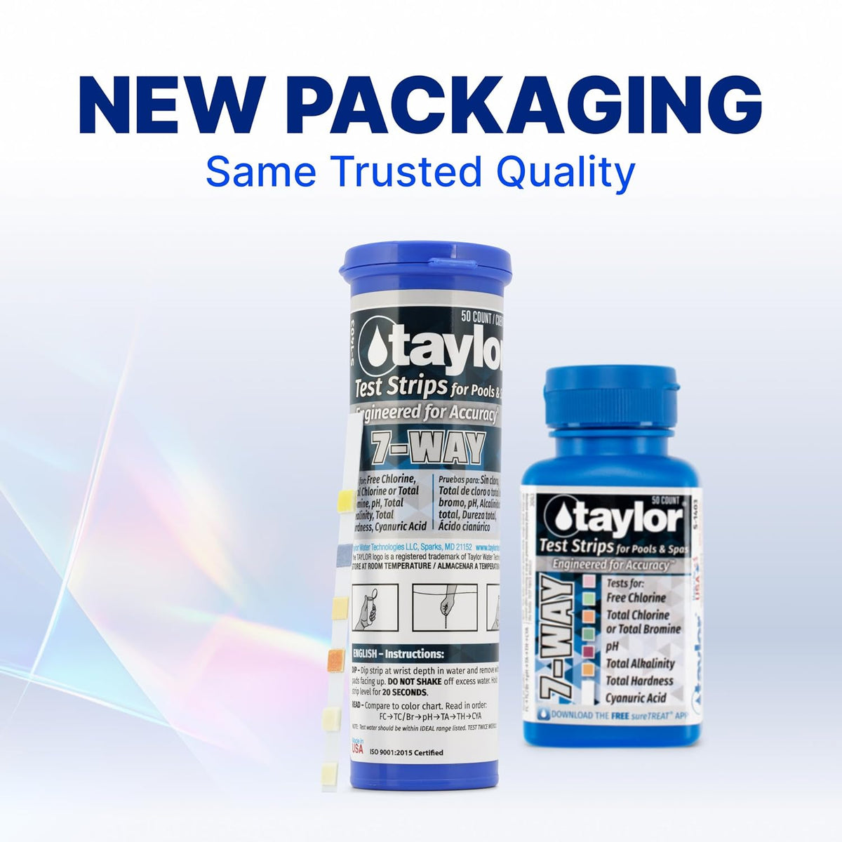 Taylor S-1403, 7-in-1 Pool and Spa Test Strips (50 Count)