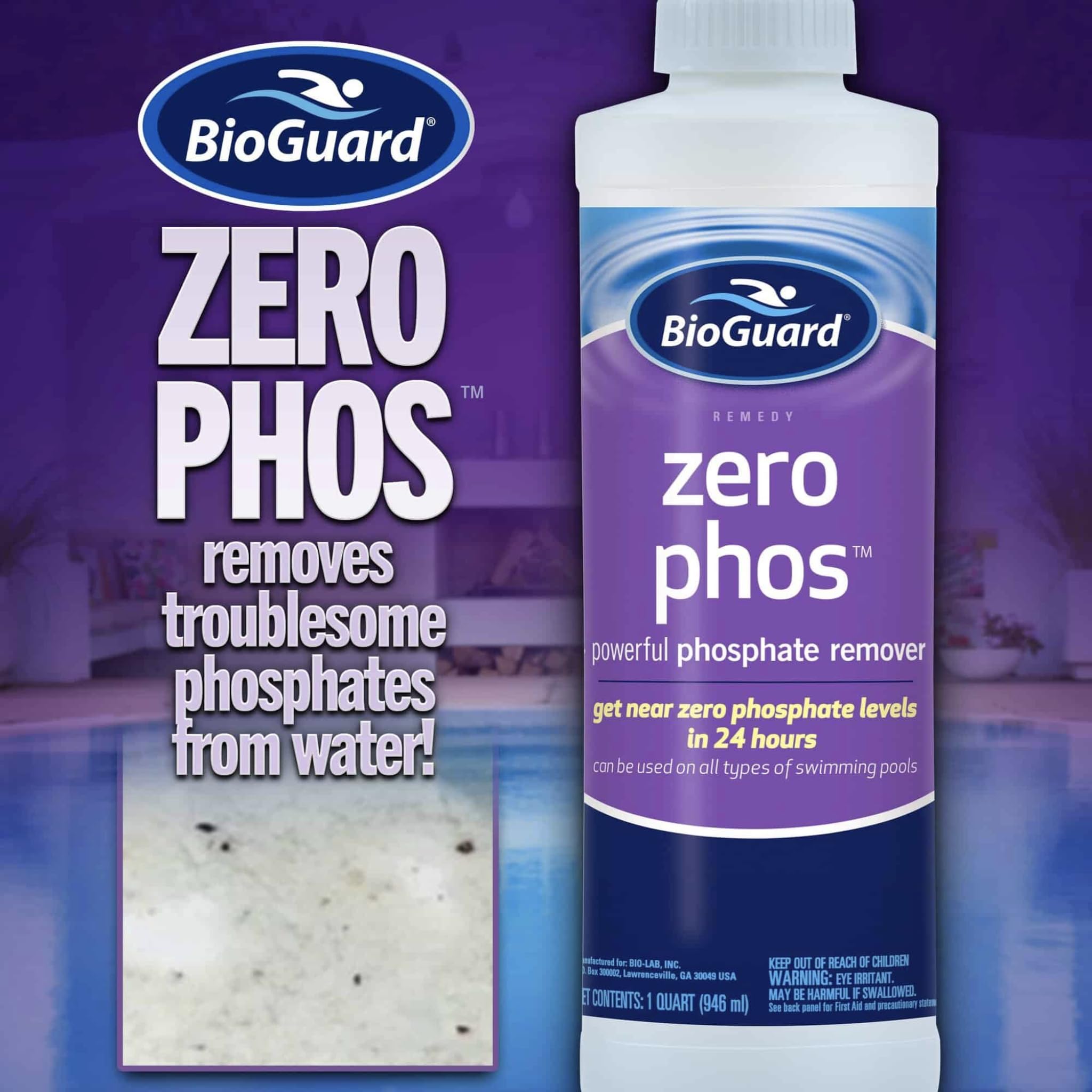 BioGuard Zero Phos Powerful Phosphate Remover, 1 Quart, Single Pack