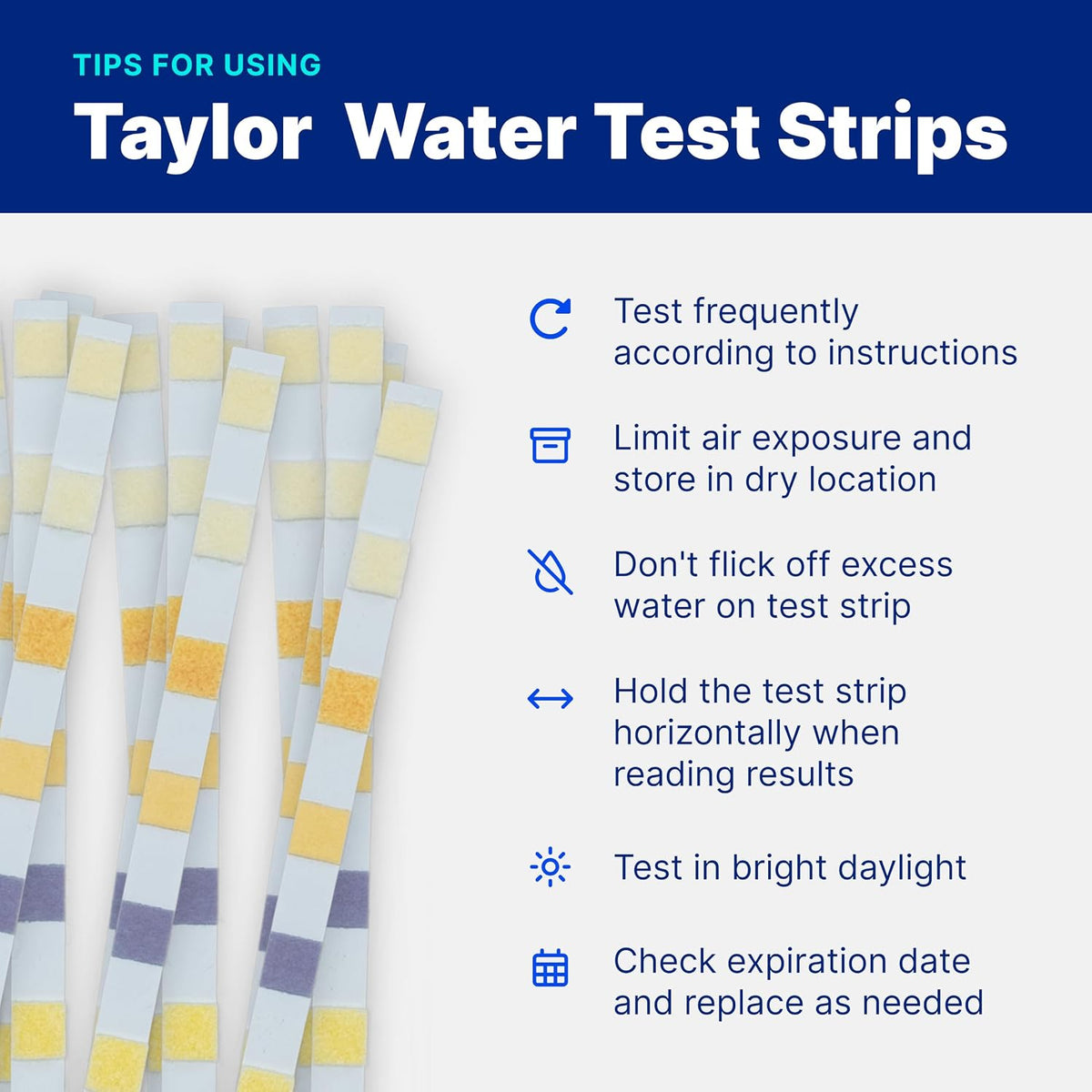 Taylor S-1403, 7-in-1 Pool and Spa Test Strips (50 Count)