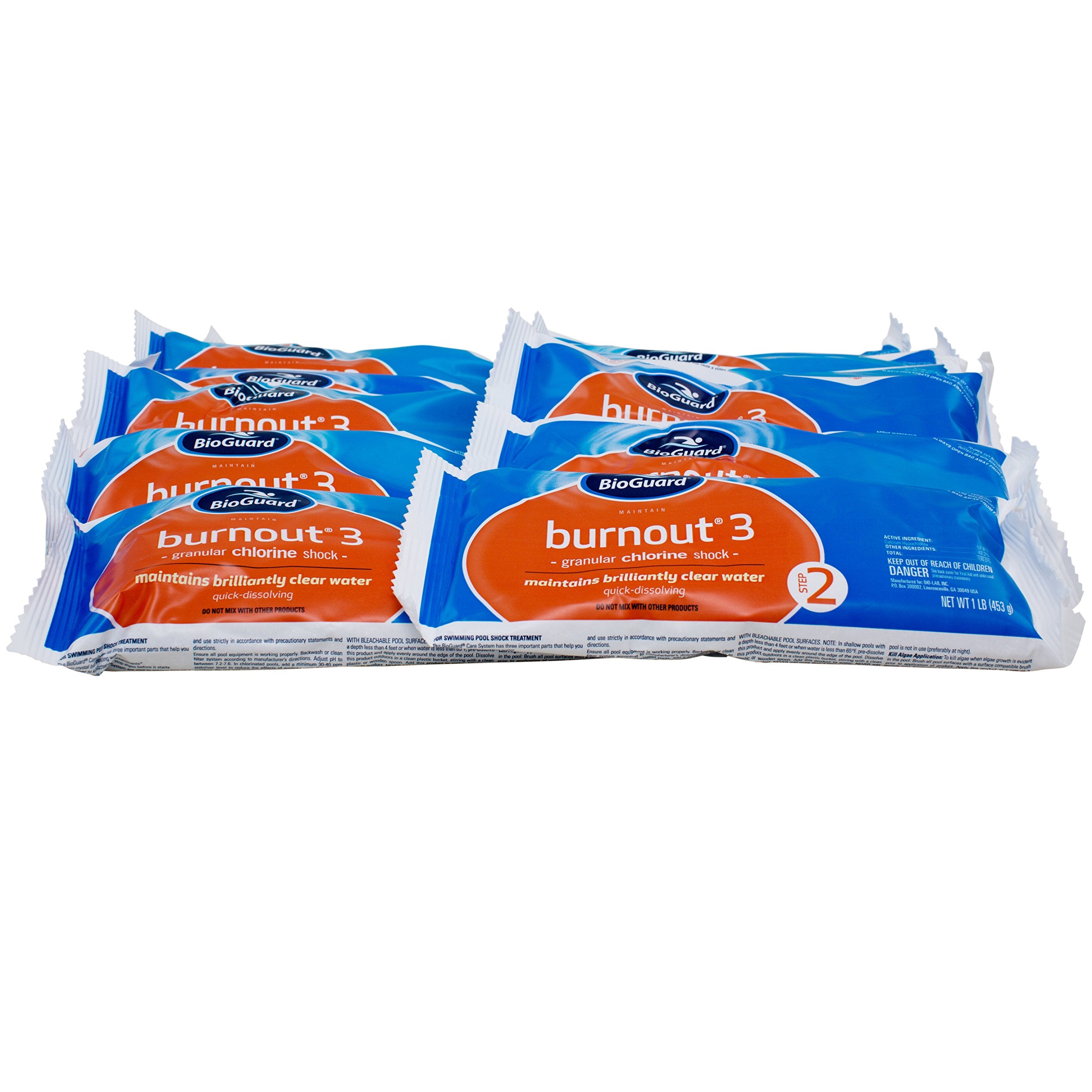 BioGuard Burnout 3, Granular Chlorine Shock, 1 lb, 12 Pack