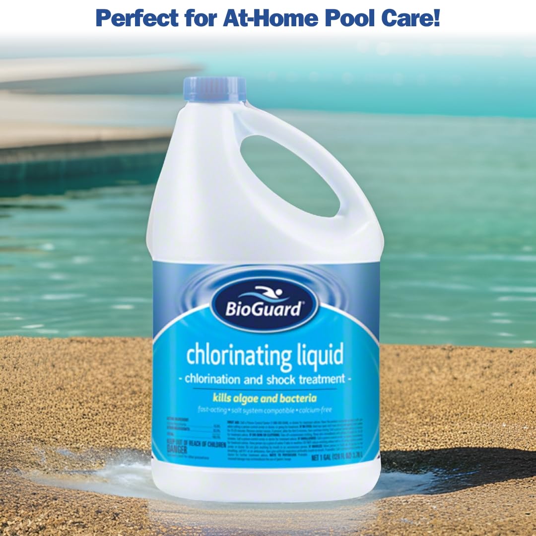 BioGuard Chlorinating Liquid - Swimming Pool & Spa Liquid Shock Treatment - Raises Chlorine - 1 Gallon
