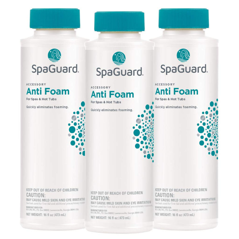 SpaGuard Spa Anti-Foam for Spas & Hot Tubs, 1 Pint, 3 Pack