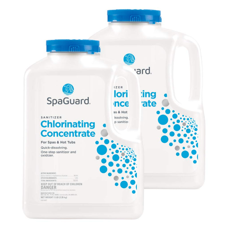 SpaGuard Spa Chlorinating Concentrate, 5 lb, Pack of 2, Advanced Spa Water Treatment for Hot Tubs and Spas, Quick Dissolving Oxidizer