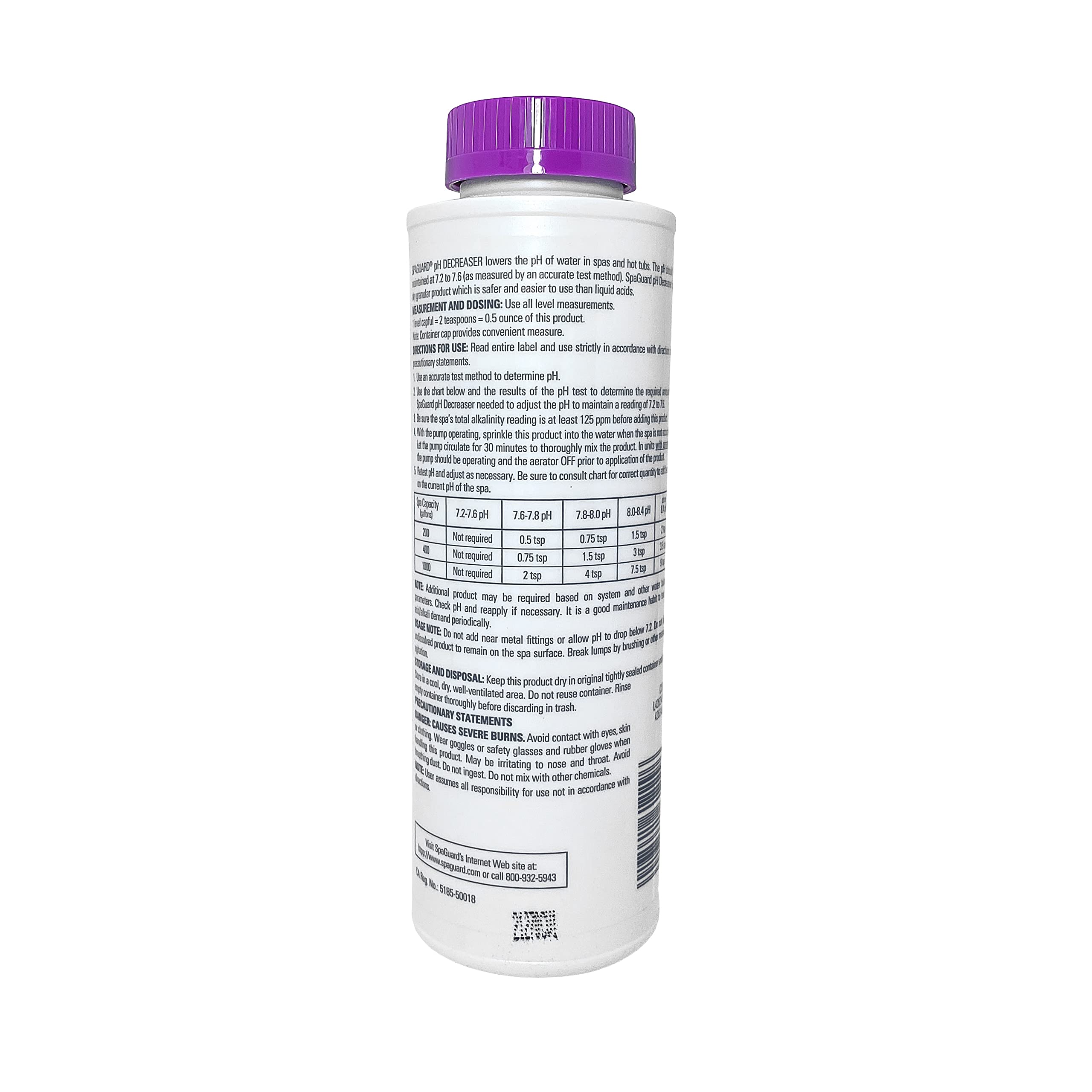 SpaGuard pH Decreaser, 22 oz, Single Pack
