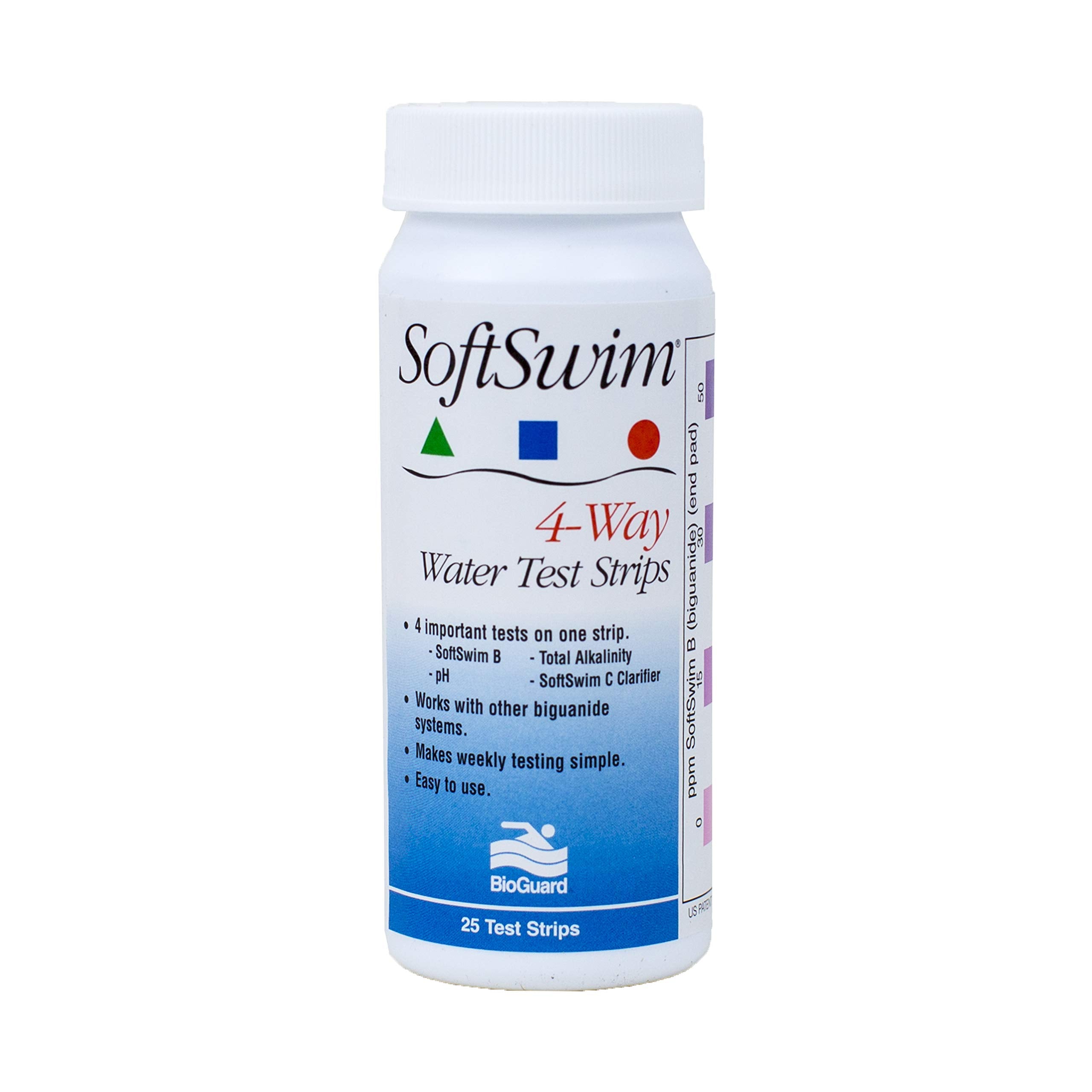 BioGuard SoftSwim 4-Way Water Test Strips, 25 Count, Single Pack