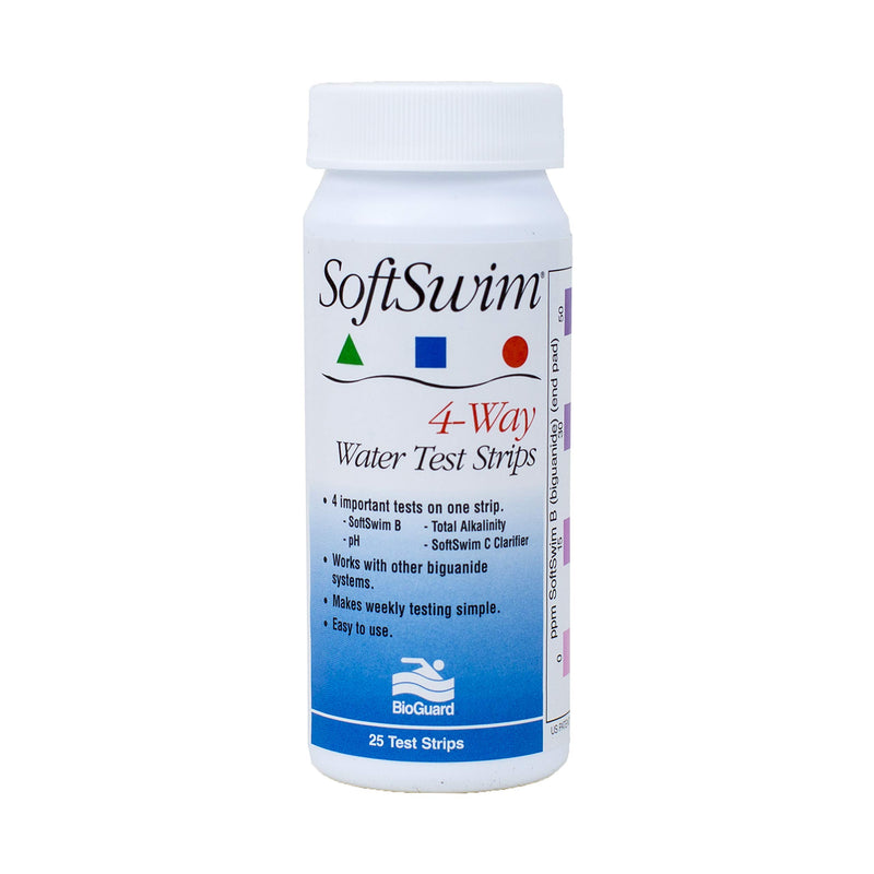 BioGuard SoftSwim 4-Way Water Test Strips, 25 Count, Single Pack