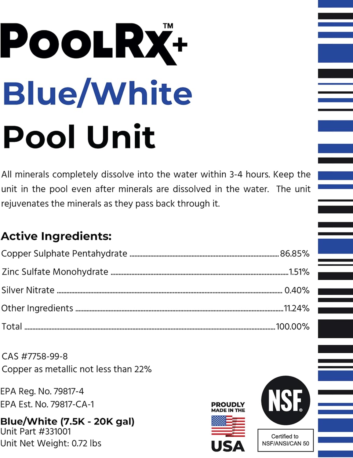 PoolRx+Blue/White (7.5K - 20K Gallons)