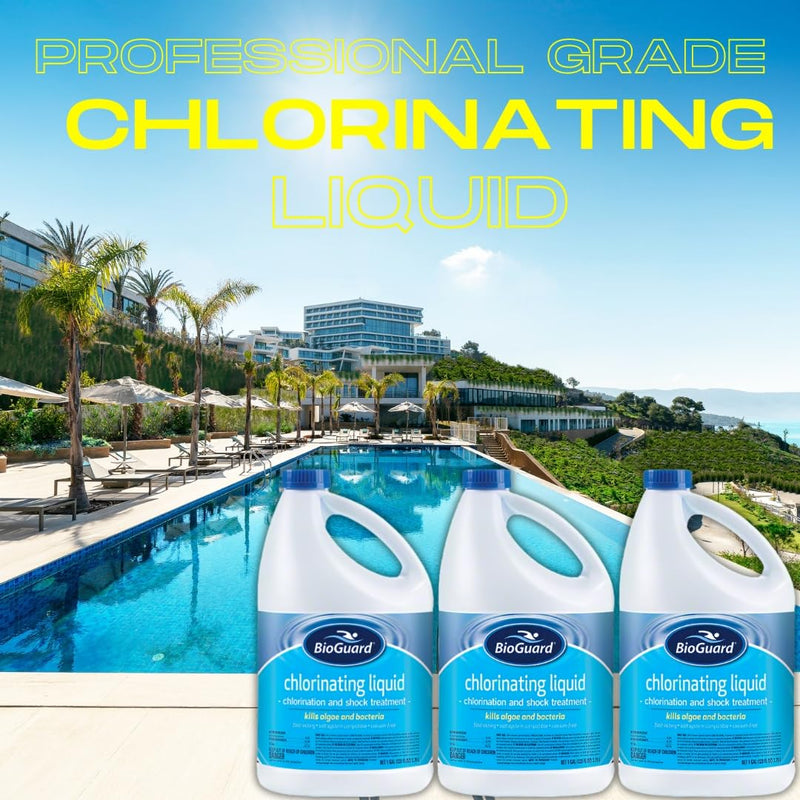 BioGuard Chlorinating Liquid - Swimming Pool & Spa Liquid Shock Treatment - Raises Chlorine - 1 Gallon