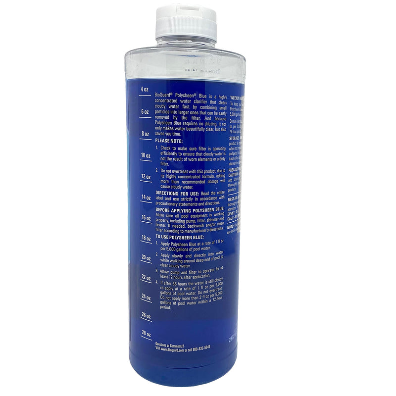 BioGuard Polysheen Blue Clarifier, 1 Quart, Single Pack
