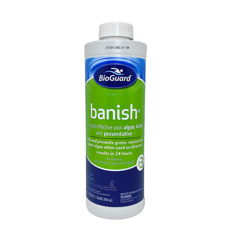 BioGuard Banish Pool Algae Preventative, 1 Quart, Single Pack