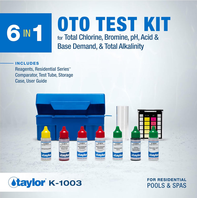 Taylor Technologies K-1003 OTO, 6-in-1 Pool Test Kit