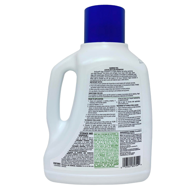 BioGuard Algae Complete Dual Action Algaecide, 2 Liter, Single Pack