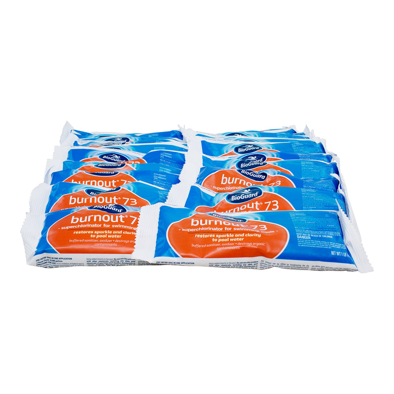 BioGuard Burnout 73, 1 lb, Pack of 24, Superchlorinator for Swimming Pools, Restores Sparkle and Clarity to Pool Water, Suitable for All Pool Types