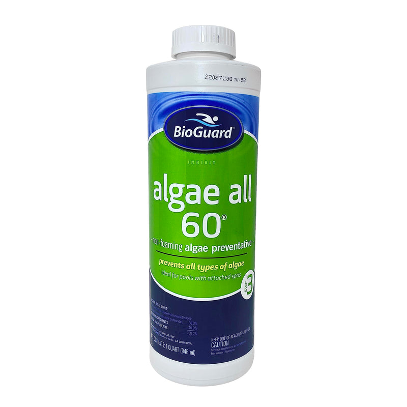 BioGuard Algae All 60 Non-Foaming Algae Preventative, 1 Quart, Single Pack