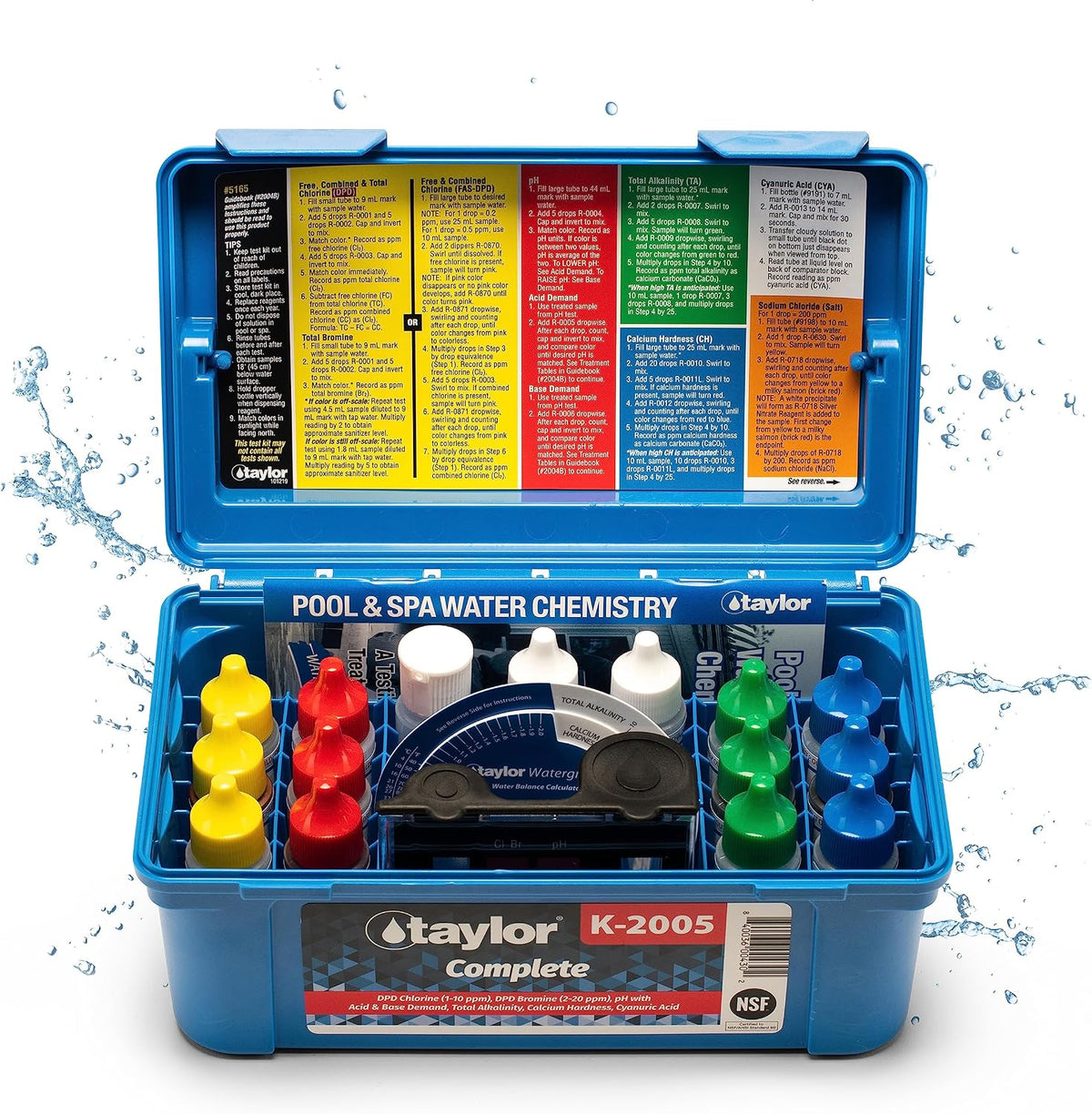 Taylor Technologies K-2005 DPD, 9-in-1 Complete Pool Test Kit